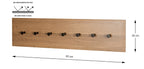 HAKU Möbel Wandgarderobe aus MDF kratzbeständig in Braun 80 x 5 x 20 cm in Eiche, Schwarz