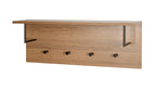 HAKU Möbel Wandgarderobe aus MDF kratzbeständig in Braun 80 x 20 x 30 cm in Eiche, Schwarz