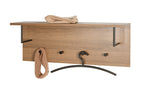 HAKU Möbel Wandgarderobe aus MDF kratzbeständig in Braun 80 x 20 x 30 cm in Eiche, Schwarz