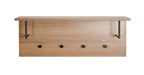 HAKU Möbel Wandgarderobe aus MDF kratzbeständig in Braun 80 x 20 x 30 cm in Eiche, Schwarz