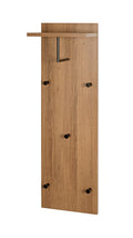 HAKU Möbel Wandgarderobe aus MDF kratzbeständig in Braun 30 x 20 x 100 cm in Eiche, Schwarz