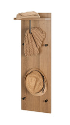 HAKU Möbel Wandgarderobe aus MDF kratzbeständig in Braun 30 x 20 x 100 cm in Eiche, Schwarz