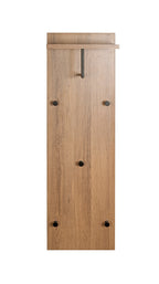 HAKU Möbel Wandgarderobe aus MDF kratzbeständig in Braun 30 x 20 x 100 cm in Eiche, Schwarz