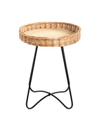 HAKU Möbel Beistelltisch aus Holzwerkstoff X-Gestell in Natur 41 x 51 cm