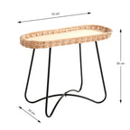 HAKU Möbel Beistelltisch aus Holzwerkstoff X-Gestell in Natur 70 x 33 x 55 cm