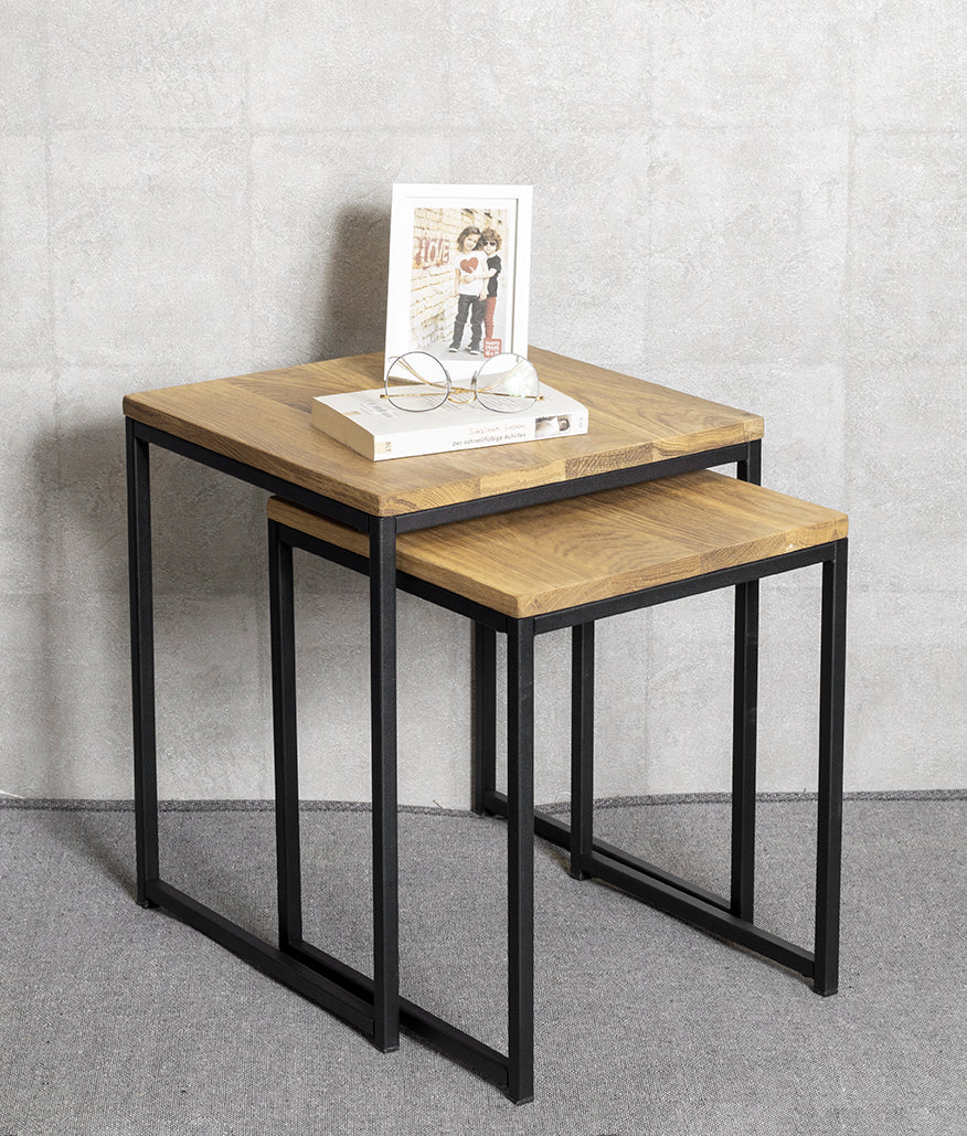 HAKU Möbel Beistelltisch aus Massivholz Füsse höhenverstellbar in Braun