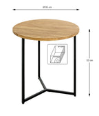 HAKU Möbel Beistelltisch aus Massivholz Füsse höhenverstellbar in Braun 50 x 52 cm