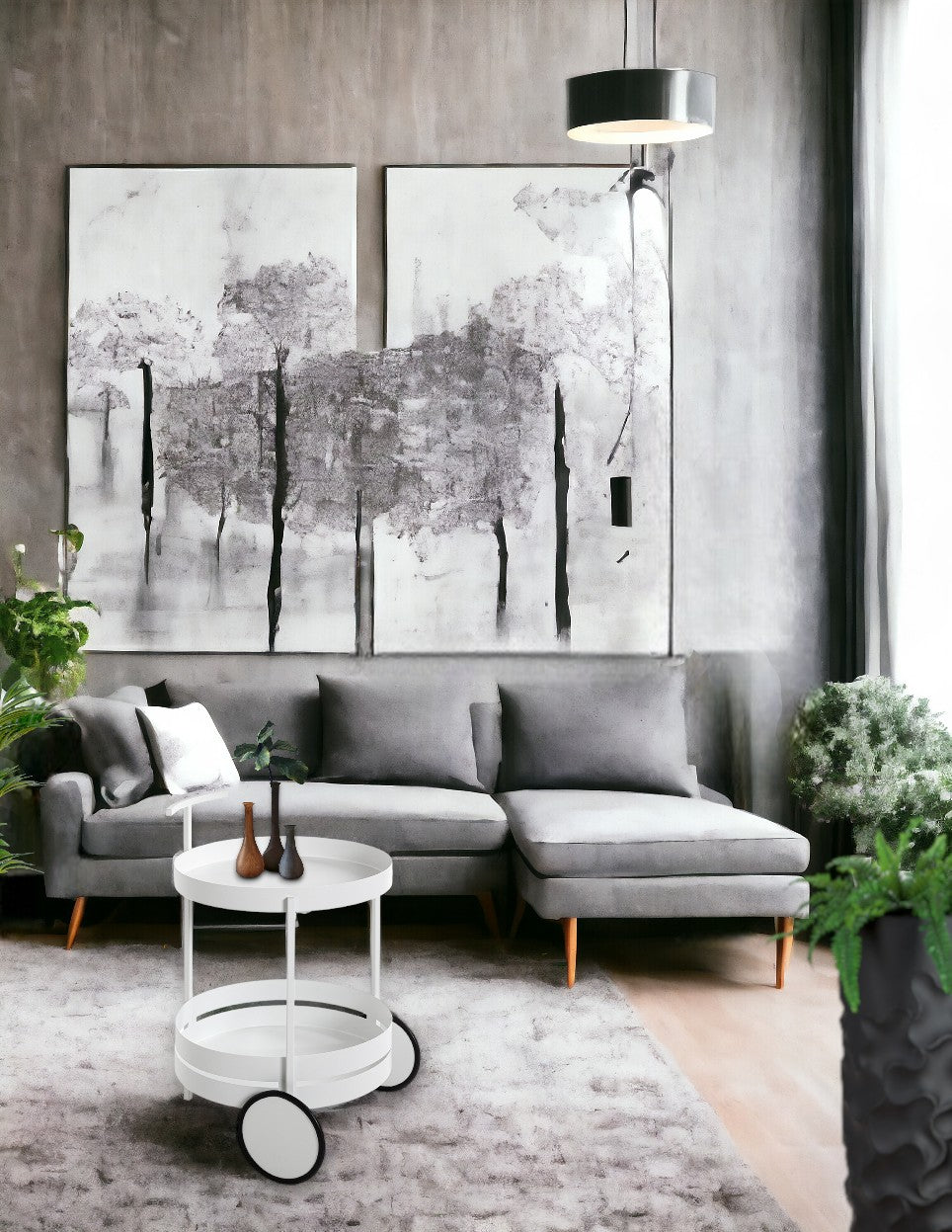 HAKU Möbel Servierwagen aus Metall 42 x 62 cm in Weiss
