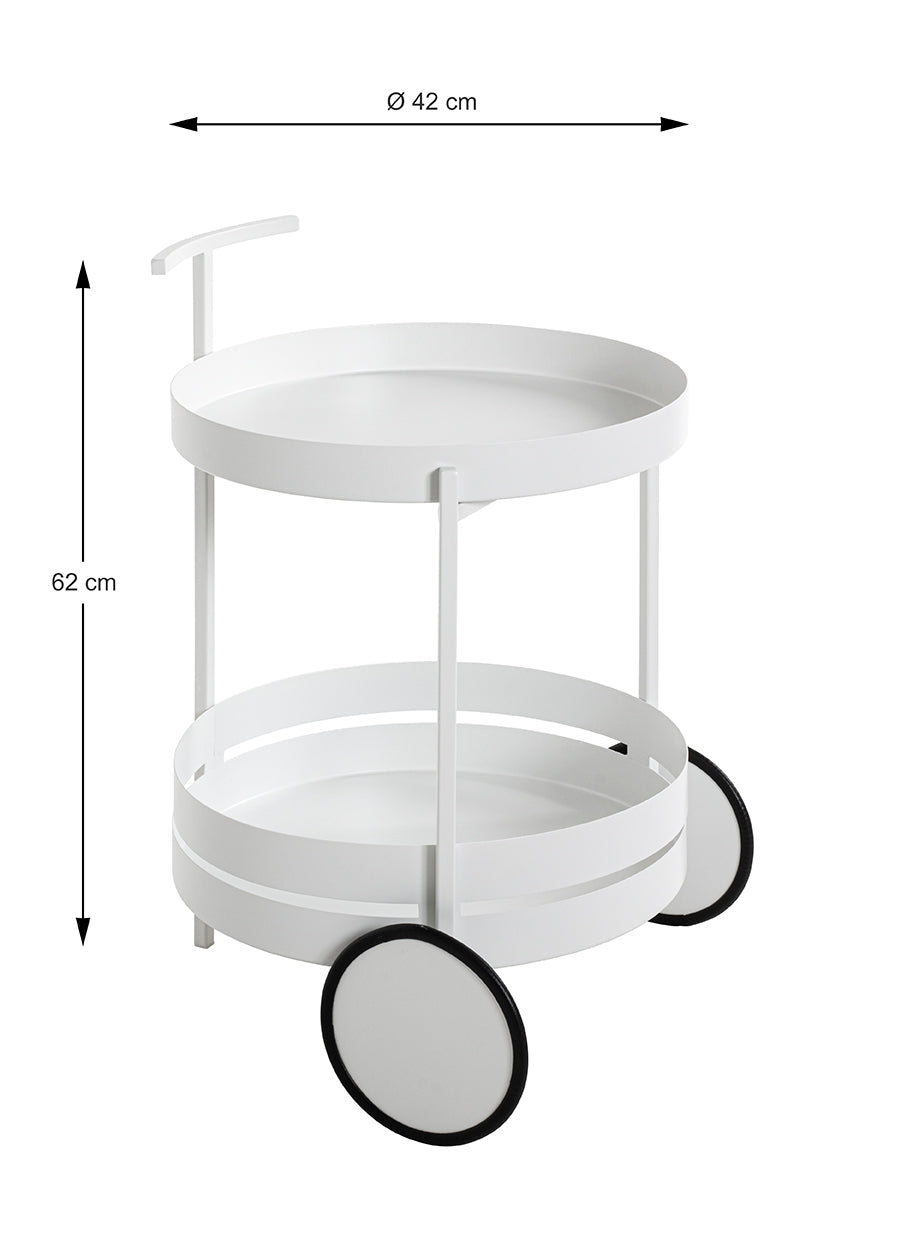 HAKU Möbel Servierwagen aus Metall 42 x 62 cm in Weiss