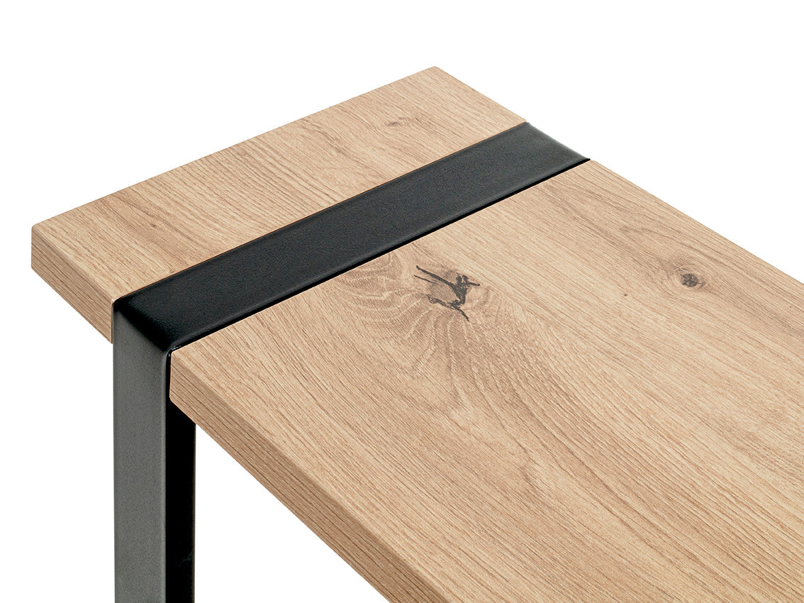 HAKU Möbel Beistelltisch aus Holzwerkstoff kratzbeständig in Braun 24 x 49 x 64 cm in Eiche, Schwarz (Eiche hell)