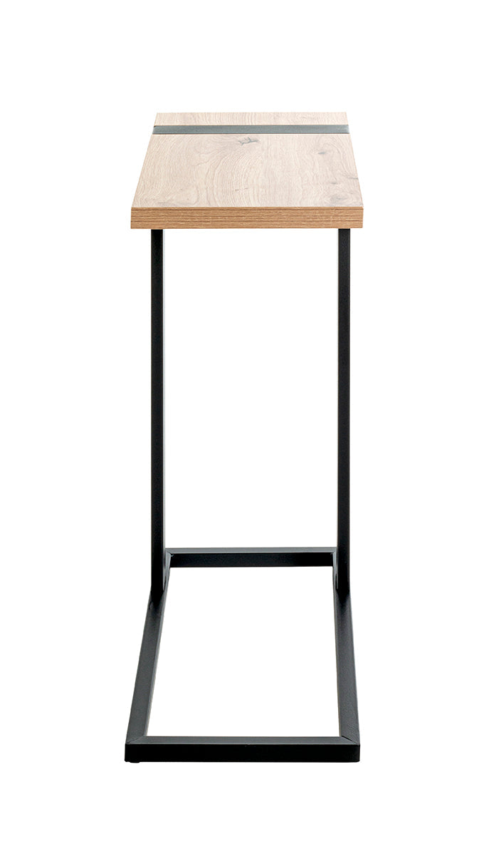 HAKU Möbel Beistelltisch aus Holzwerkstoff kratzbeständig in Braun 24 x 49 x 64 cm in Eiche, Schwarz (Eiche hell)