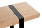 HAKU Möbel Konsole aus Holzwerkstoff kratzbeständig in Braun 120 x 30 x 82 cm in Eiche, Schwarz (Eiche hell)