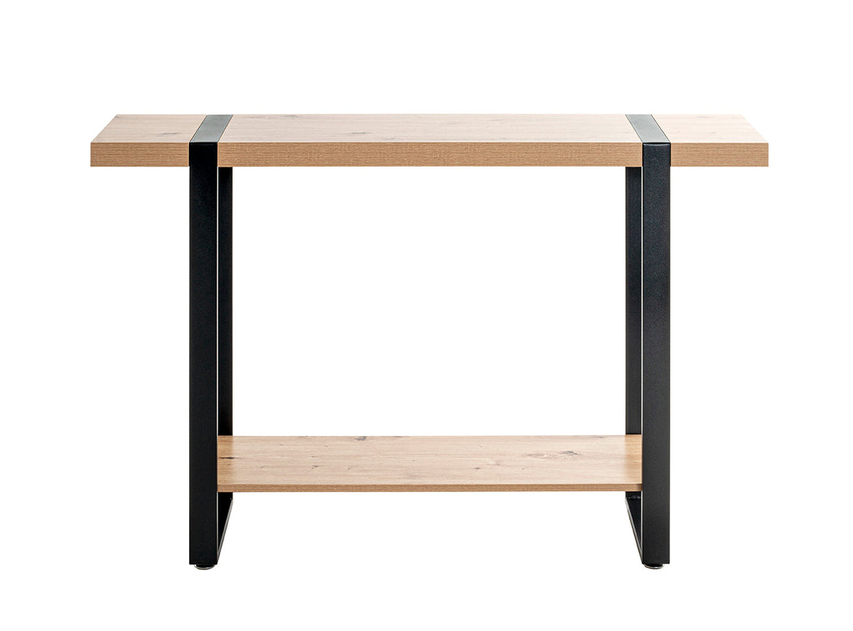 HAKU Möbel Konsole aus Holzwerkstoff kratzbeständig in Braun 120 x 30 x 82 cm in Eiche, Schwarz (Eiche hell)