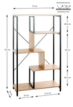 HAKU Möbel Regal aus MDF kratzbeständig in Braun 74 x 35 x 132 cm