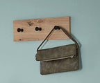 HAKU Möbel Garderobenleiste aus MDF kratzbeständig in Braun B 35-60 cm H 12 cm, 35 x 5 cm, H 12 cm in Eiche, Schwarz (Eiche hell)