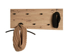 HAKU Möbel Wandgarderobe aus MDF kratzbeständig in Braun 80 x 5 x 30 cm in Eiche, Schwarz (Eiche hell)