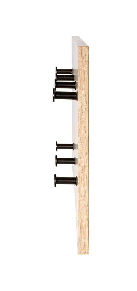 HAKU Möbel Wandgarderobe aus MDF kratzbeständig in Braun 80 x 5 x 30 cm in Eiche, Schwarz (Eiche hell)