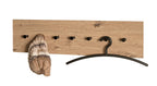 HAKU Möbel Wandgarderobe aus MDF kratzbeständig in Braun 80 x 5 x 20 cm in Eiche, Schwarz (Eiche hell)