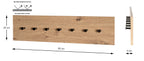 HAKU Möbel Wandgarderobe aus MDF kratzbeständig in Braun 80 x 5 x 20 cm in Eiche, Schwarz (Eiche hell)
