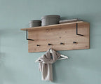 HAKU Möbel Wandgarderobe aus MDF kratzbeständig in Braun 80 x 20 x 30 cm in Eiche, Schwarz (Eiche hell)