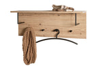 HAKU Möbel Wandgarderobe aus MDF kratzbeständig in Braun 80 x 20 x 30 cm in Eiche, Schwarz (Eiche hell)