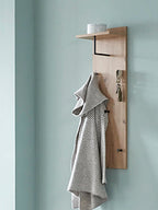 HAKU Möbel Wandgarderobe aus MDF kratzbeständig in Braun 30 x 20 x 100 cm in Eiche, Schwarz (Eiche hell)
