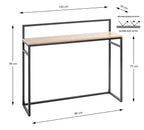 HAKU Möbel Konsole aus MDF kratzbeständig in Braun 100 x 30 x 89 cm