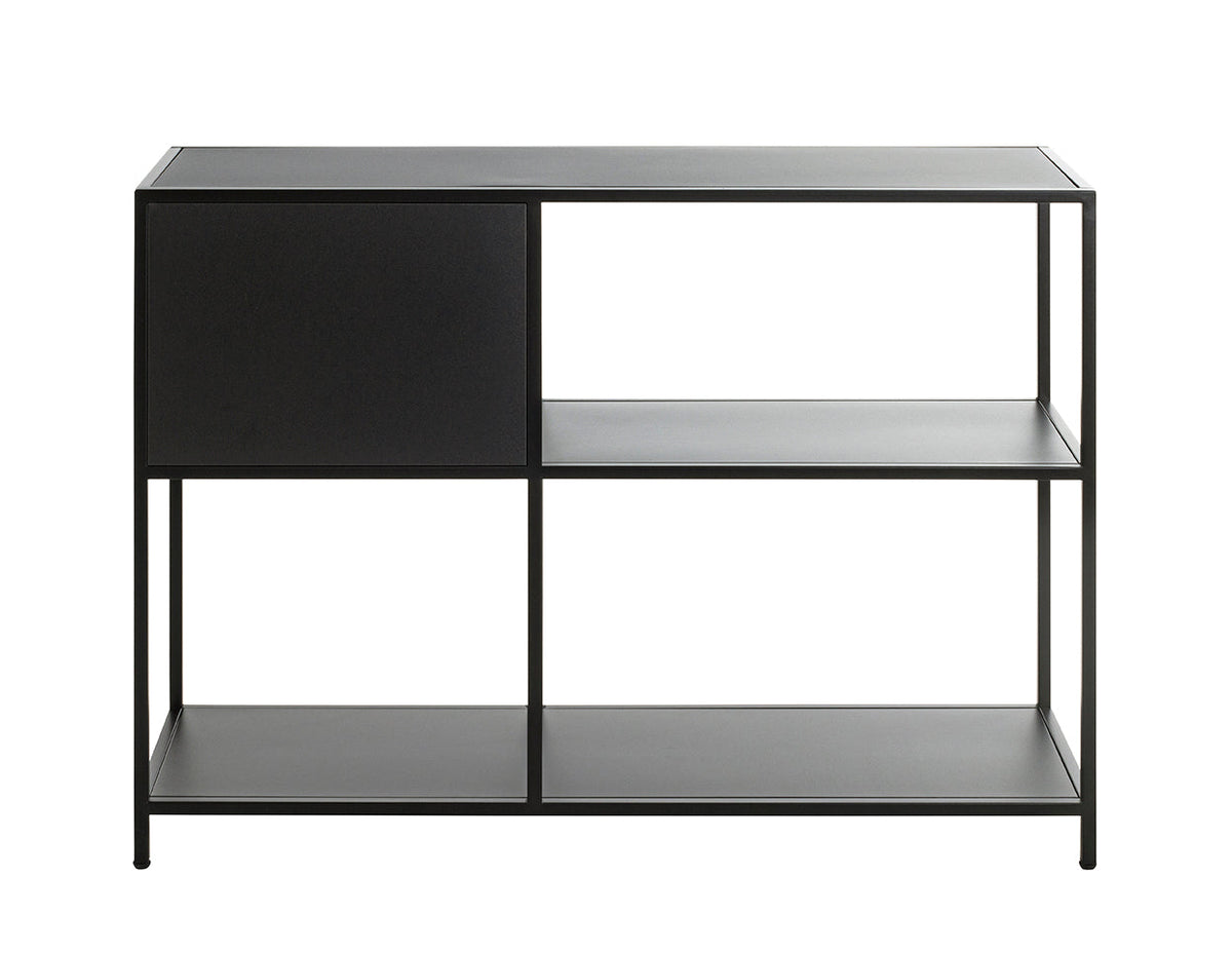 HAKU Möbel Regal aus Metall in Schwarz 100 x 30 x 75 cm