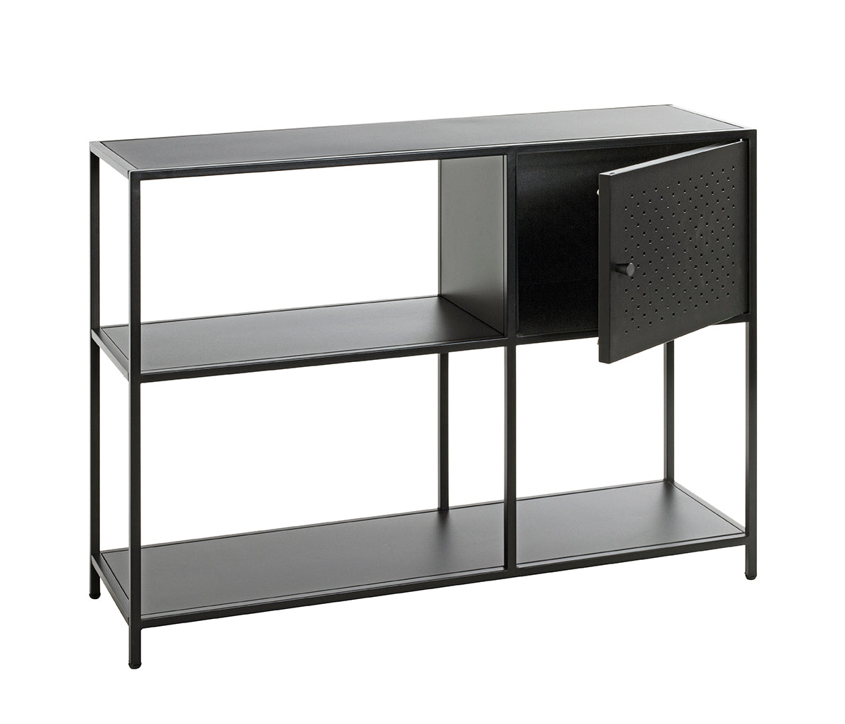 HAKU Möbel Regal aus Metall in Schwarz 100 x 30 x 75 cm