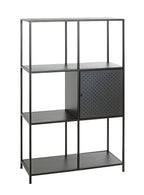 HAKU Möbel Regal aus Metall Kippschutz in Schwarz 80 x 37 x 134 cm