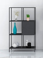 HAKU Möbel Regal aus Metall Kippschutz in Schwarz 80 x 37 x 134 cm