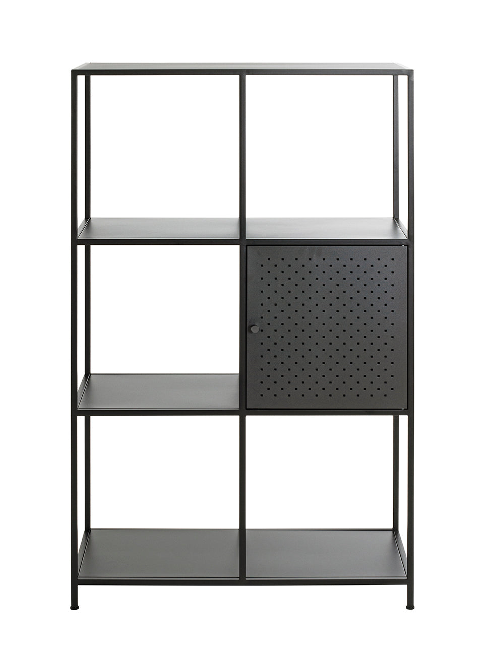 HAKU Möbel Regal aus Metall Kippschutz in Schwarz 80 x 37 x 134 cm
