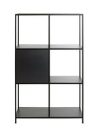 HAKU Möbel Regal aus Metall Kippschutz in Schwarz 80 x 37 x 134 cm