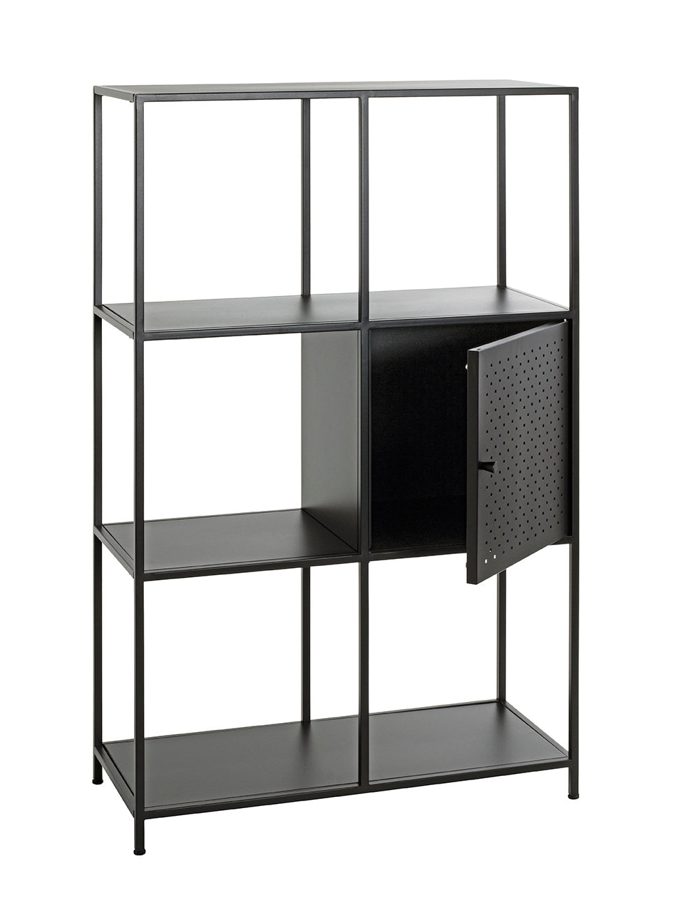 HAKU Möbel Regal aus Metall Kippschutz in Schwarz 80 x 37 x 134 cm