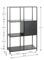 HAKU Möbel Regal aus Metall Kippschutz in Schwarz 80 x 37 x 134 cm