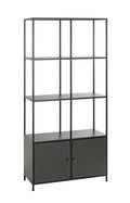 HAKU Möbel Regal aus Metall Kippschutz in Schwarz 80 x 37 x 176 cm