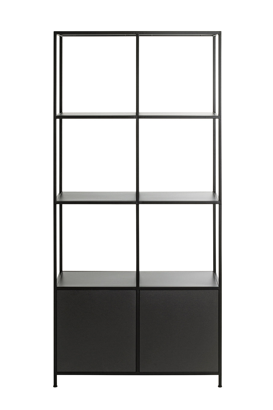 HAKU Möbel Regal aus Metall Kippschutz in Schwarz 80 x 37 x 176 cm