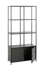 HAKU Möbel Regal aus Metall Kippschutz in Schwarz 80 x 37 x 176 cm