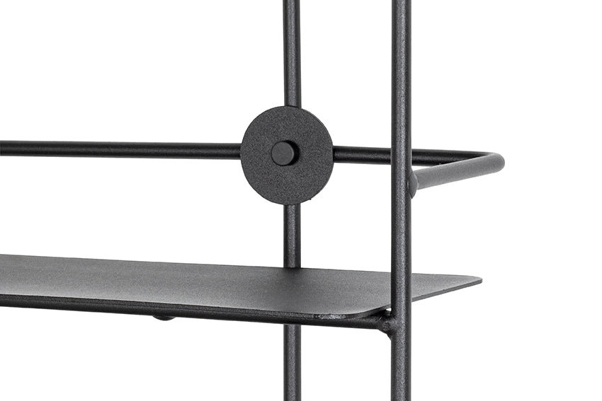 HAKU Möbel Wandregal aus Metall in Schwarz 90 x 14 x 21 cm