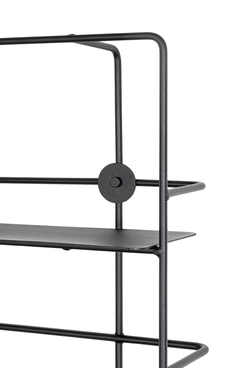 HAKU Möbel Wandregal aus Metall in Schwarz 37 x 14 x 103 cm