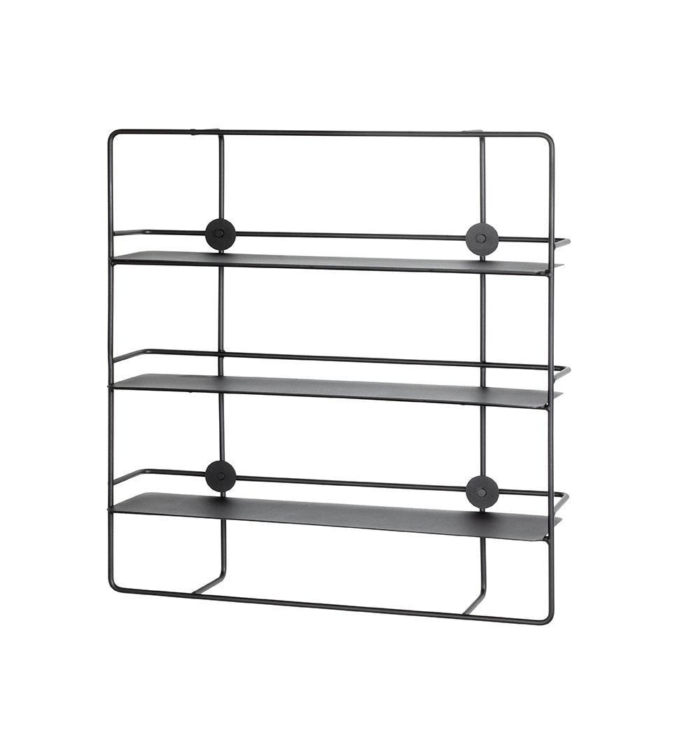 HAKU Möbel Wandregal aus Metall in Schwarz 53 x 14 x 56 cm