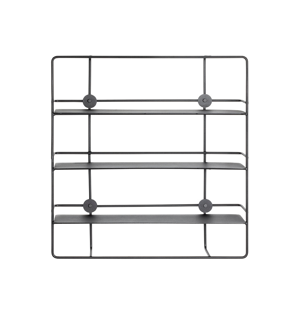 HAKU Möbel Wandregal aus Metall in Schwarz 53 x 14 x 56 cm