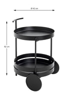 HAKU Möbel Servierwagen aus Metall 42 x 62 cm in Schwarz
