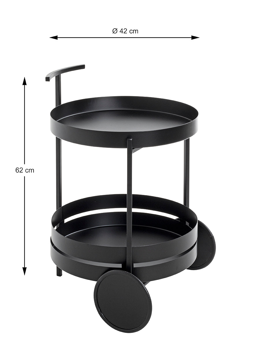 HAKU Möbel Servierwagen aus Metall 42 x 62 cm in Schwarz