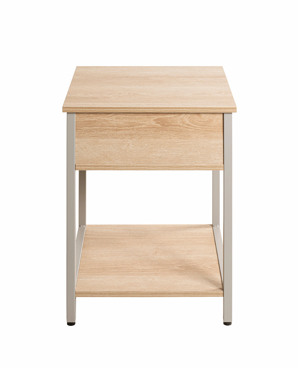 HAKU Möbel Beistelltisch aus Holzwerkstoff Füsse höhenverstellbar in Eiche, Grau (Eiche natur, Kaschmirgrau)