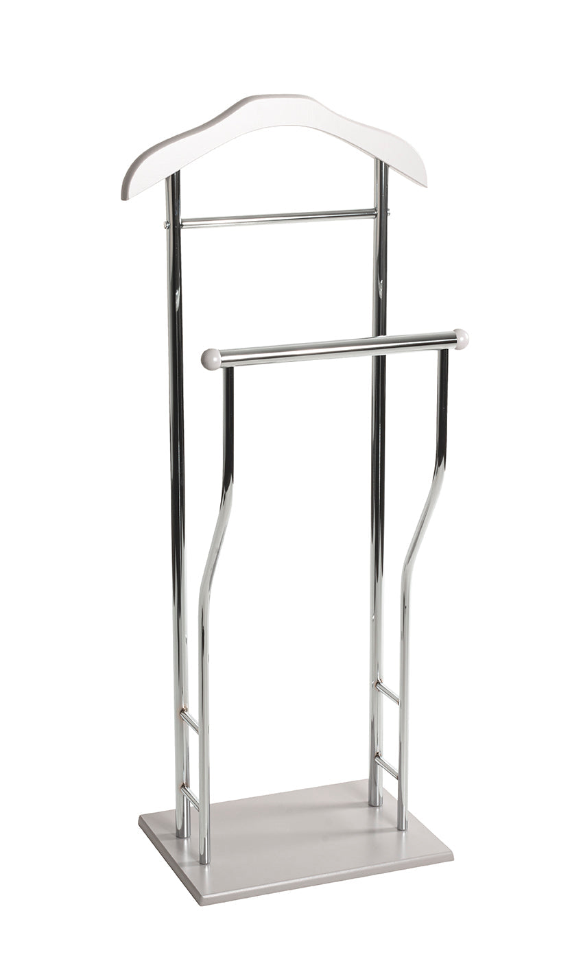 HAKU Möbel Herrendiener aus Metall in Silber in Chrom, Kaschmir