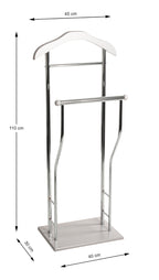 HAKU Möbel Herrendiener aus Metall in Silber in Chrom, Kaschmir