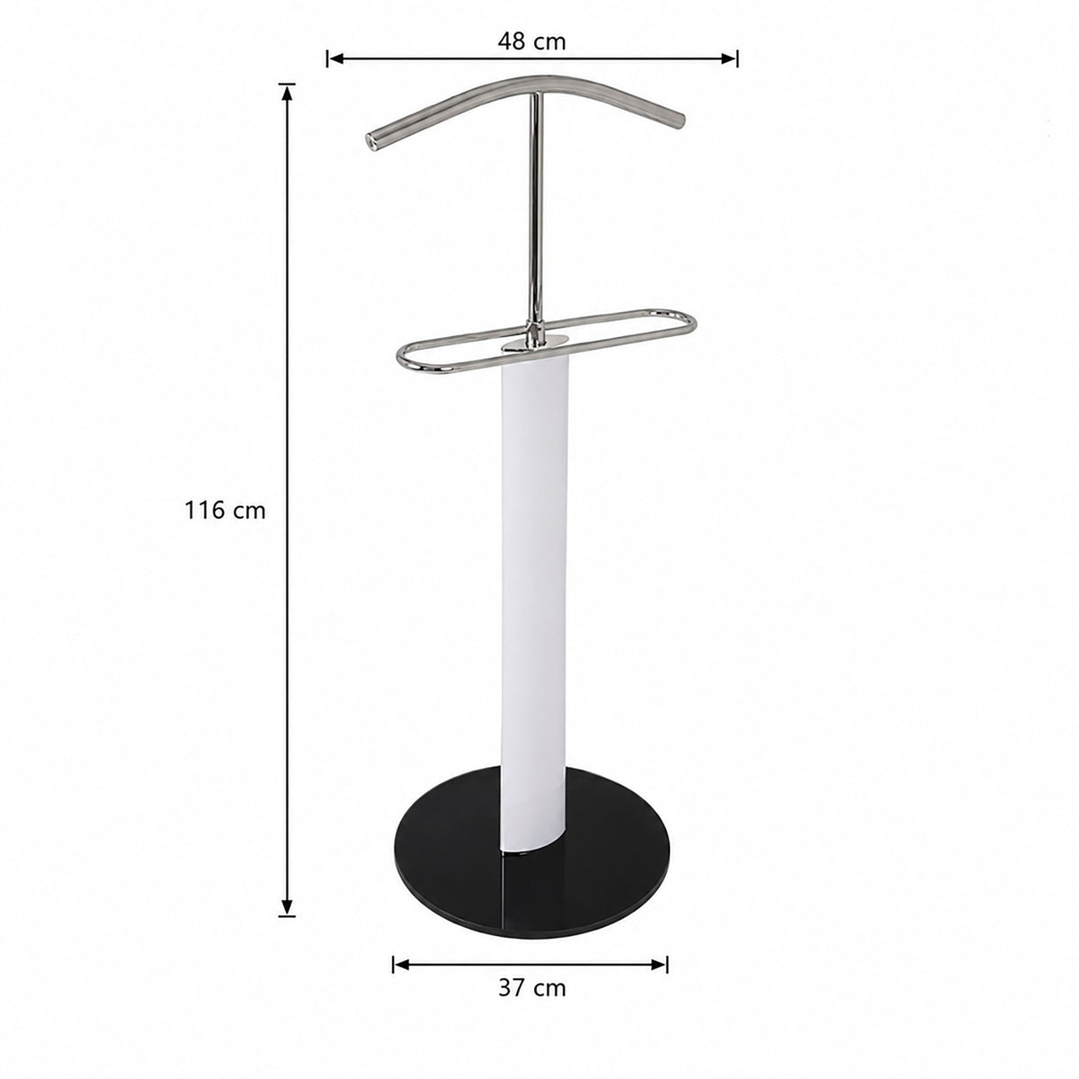 HAKU Möbel Herrendiener aus Metall mit Glas in Weiss