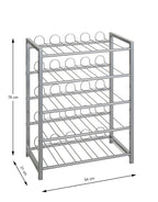 HAKU Möbel Flaschenregal aus Metall in Grau 54 x 31 x 76 cm