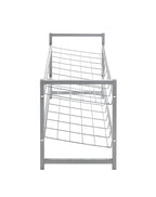 HAKU Möbel Schuhregal aus Metall in Grau B 80 cm H 38-60 cm, 80 x 30 cm, H 38 cm